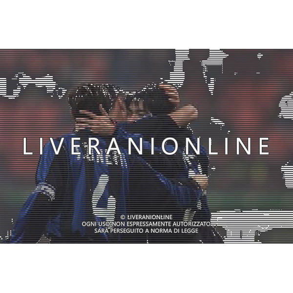 07-12-2000 INTER HERTA BERLINO COPPA UEFA NELLA FOTO ESULTANZA ALVARO RECOBA AG ALDO LIVERANI SAS