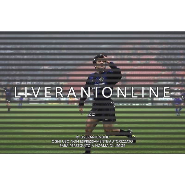 07-12-2000 INTER HERTA BERLINO COPPA UEFA NELLA FOTO ESULTANZA ALVARO RECOBA AG ALDO LIVERANI SAS