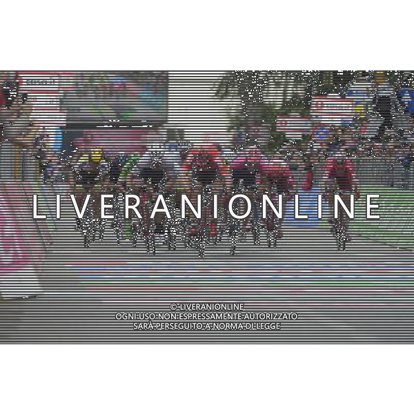 13-05-2016 Giro D\'italia; Tappa 07 Sulmona - Foligno; 2016, Lotto Soudal; 2016, Trek Factory Racing; 2016, Lampre - Merida; Greipel, Andre; Nizzolo, Giacomo; Modolo, Sacha; Foligno; Â© SIROTTI / AGENZIA ALDO LIVERANI SAS 