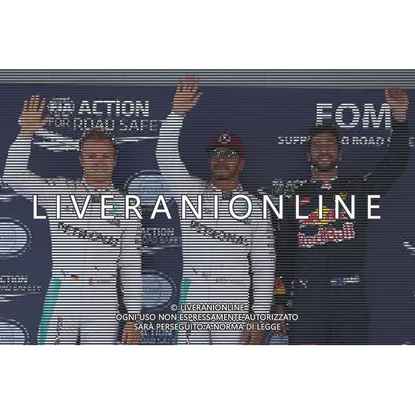 Pole for Lewis Hamilton (GBR) Mercedes AMG F1 W07 , 2nd for Nico Rosberg (GER) Mercedes AMG Petronas F1 W07 and 3rd for Daniel Ricciardo (AUS) Red Bull Racing RB12. 14.05.2016. Formula 1 World Championship, Rd 5, Spanish Grand Prix, Barcelona, Spain, Qualifying Day. AG ALDO LIVERANI SAS ONLY ITALY