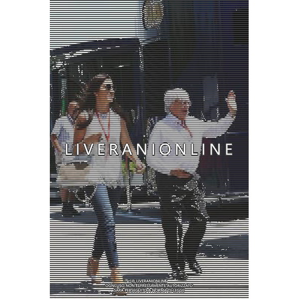Bernie Ecclestone (GBR) with his wife Fabiana Flosi (BRA). 14.05.2016. Formula 1 World Championship, Rd 5, Spanish Grand Prix, Barcelona, Spain, Qualifying Day. AG ALDO LIVERANI SAS ONLY ITALY