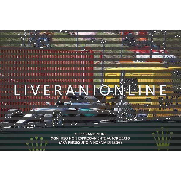 The Mercedes AMG F1 W07 Hybrid of Nico Rosberg (GER) Mercedes AMG F1 is recovered back to the pits on the back of a truck. 15.05.2016. Formula 1 World Championship, Rd 5, Spanish Grand Prix, Barcelona, Spain, Race Day. AG ALDO LIVERANI SAS ONLY ITALY
