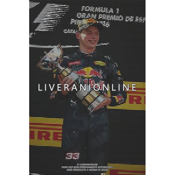 Race winner Max Verstappen (NLD) Red Bull Racing celebrates on the podium. 15.05.2016. Formula 1 World Championship, Rd 5, Spanish Grand Prix, Barcelona, Spain, Race Day. AG ALDO LIVERANI SAS ONLY ITALY