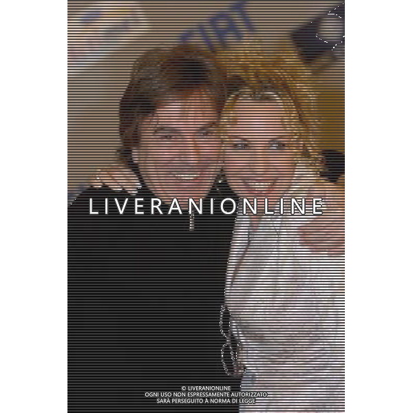 SAN REMO 02/03/05 55¡ FESTIVAL DI SANREMO CONFERENZA STAMPA NELLA FOTO ANTONELLA CLERICI CON FABRIZIO DEL NOCE PH AG. ALDO LIVERANI
