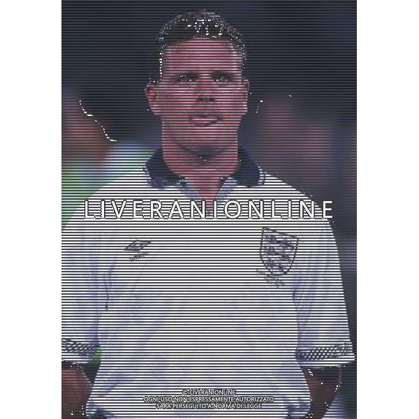 RETROSPETTIVA PAUL GASCOIGNE CALCIATORE NELLA FOTO PAUL GASCOIGNE CON LA NAZIONALE INGLESE AG ALDO LIVERANI SAS