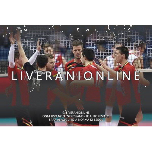 KRAKOW , TAURON ARENA 17.05.2016 SPORT SIATKOWKA REPREZENTACJA KADRA XIV MEMORIAL HUBERTA JERZEGO WAGNERA BELGIA - SERBIA NZ RADOSC BELGIA CELEBRATION BELGIUM FOT MICHAL NOWAK / NEWSPIX.PL KRAKOW , TAURON ARENA 17.05.2016 VOLLEYBALL NATIONAL TEAMS COMPETITION XIV WAGNER\'S MEMORIAL BELGIUM - SERBIA MICHAL NOWAK / NEWSPIX.PL --- Newspix.pl *** Local Caption *** www.newspix.pl mail us: info@newspix.pl call us: 0048 022 23 22 222 --- Polish Picture Agency by Ringier Axel Springer Poland