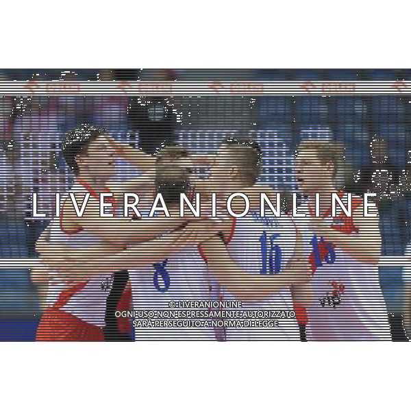 17.05.2016 KRAKOW TAURON ARENA UL. LEMA 7 ( POLAND ) SIATKOWKA MEZCZYZN ( MEN\'S VOLLEYBALL ) XIV MEMORIAL HUBERTA JERZEGO WAGNERA MECZ BELGIA - SERBIA ( GAME BELGIUM - SERBIA ) NZ MARKO IVOVIC ALEKSA BRDJOVIC DRAZEN LUBURIC RADOSC PUNKT EMOCJE FOTO MICHAL STANCZYK / CYFRASPORT/NEWSPIX.PL --- Newspix.pl *** Local Caption *** www.newspix.pl mail us: info@newspix.pl call us: 0048 022 23 22 222 --- Polish Picture Agency by Ringier Axel Springer Poland