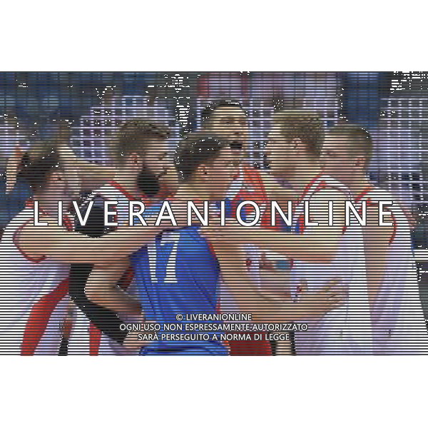 17.05.2016 KRAKOW TAURON ARENA UL. LEMA 7 ( POLAND ) SIATKOWKA MEZCZYZN ( MEN\'S VOLLEYBALL ) XIV MEMORIAL HUBERTA JERZEGO WAGNERA MECZ BELGIA - SERBIA ( GAME BELGIUM - SERBIA ) NZ NEVEN MAJSTOROVIC PETAR KRSMANOVIC ALEKSA BRDJOVIC RADOSC PUNKT EMOCJE FOTO MICHAL STANCZYK / CYFRASPORT/NEWSPIX.PL --- Newspix.pl *** Local Caption *** www.newspix.pl mail us: info@newspix.pl call us: 0048 022 23 22 222 --- Polish Picture Agency by Ringier Axel Springer Poland