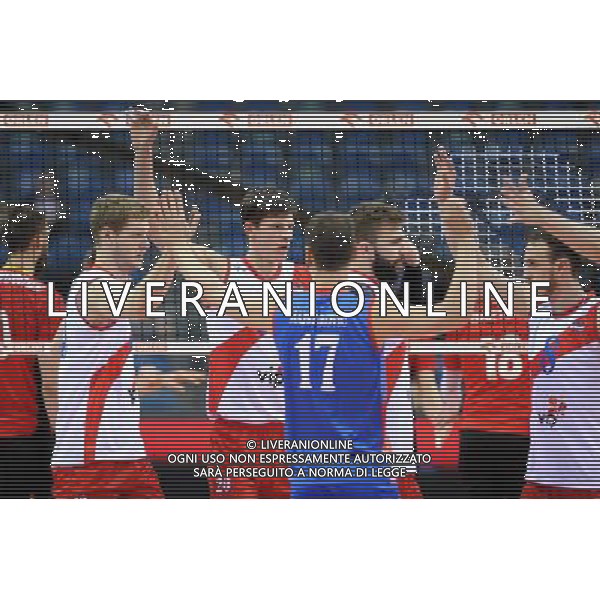 17.05.2016 KRAKOW TAURON ARENA UL. LEMA 7 ( POLAND ) SIATKOWKA MEZCZYZN ( MEN\'S VOLLEYBALL ) XIV MEMORIAL HUBERTA JERZEGO WAGNERA MECZ BELGIA - SERBIA ( GAME BELGIUM - SERBIA ) NZ DRAZEN LUBURIC SRECKO LISINAC NEVEN MAJSTOROVIC MARKO PODRASCANIN MARKO IVOVIC RADOSC PUNKT EMOCJE FOTO MICHAL STANCZYK / CYFRASPORT/NEWSPIX.PL --- Newspix.pl *** Local Caption *** www.newspix.pl mail us: info@newspix.pl call us: 0048 022 23 22 222 --- Polish Picture Agency by Ringier Axel Springer Poland