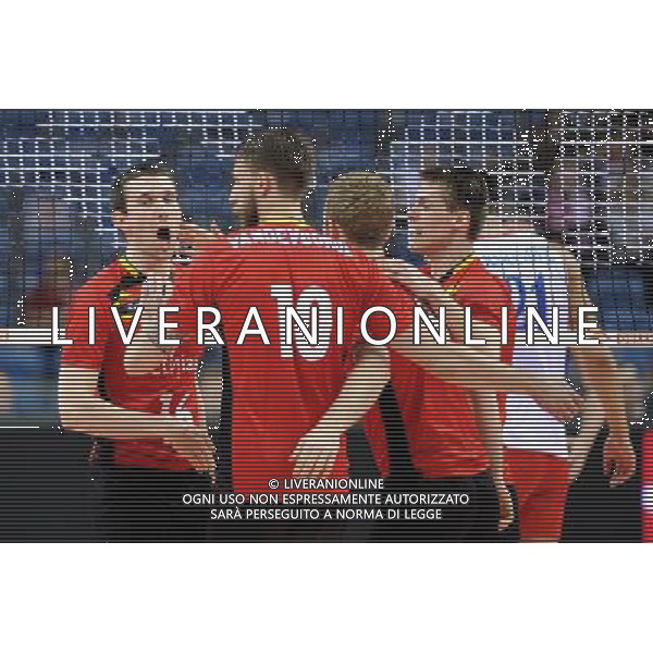 17.05.2016 KRAKOW TAURON ARENA UL. LEMA 7 ( POLAND ) SIATKOWKA MEZCZYZN ( MEN\'S VOLLEYBALL ) XIV MEMORIAL HUBERTA JERZEGO WAGNERA MECZ BELGIA - SERBIA ( GAME BELGIUM - SERBIA ) NZ MATTHIAS VALKIERS SIMON VANDEVOORDE RADOSC PUNKT EMOCJE FOTO MICHAL STANCZYK / CYFRASPORT/NEWSPIX.PL --- Newspix.pl *** Local Caption *** www.newspix.pl mail us: info@newspix.pl call us: 0048 022 23 22 222 --- Polish Picture Agency by Ringier Axel Springer Poland