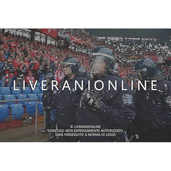 BAZYLEA 18.05.2016 MECZ FINAL LIGA EUROPY SEZON 2015/16 --- UEFA EUROPA LEAGUE FINAL MATCH IN BASEL: LIVERPOOL FC - SEVILLA FC OCHRONA POLICJA KIBICE FOT. PIOTR KUCZA/NEWSPIX.PL --- Newspix.pl / AGENZIA ALDO LIVERANI SAS - ITALY ONLY EDITORIAL USE ONLY Liverpool - Siviglia Finale UEFA Europa League 2015/2016 Basilea - 18.05.2016