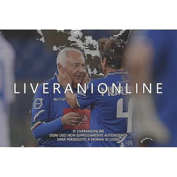 25 edizione della Partita del Cuore Roma - 18.05.2016 - Stadio Olimpico - nella foto: Gianni Morandi e Giulio Rapetti Mogol /Ph. Corradetti - AGENZIA ALDO LIVERANI SAS / AGENZIA ALDO LIVERANI SAS