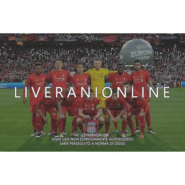 UEFA Europa League 2015/2016 Finale Basilea - 18.05.2016 Liverpool-Siviglia Nella Foto:Liverpool Squadra Formazione Mignolet,Clyne,Toure\',Lovren,Milner,Coutinho,Firmino,Sturridge,Moreno,Lallana,Can /Ph.Vitez-Ag. Aldo Liverani