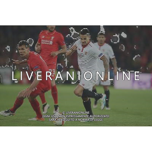 BAZYLEA 18.05.2016 MECZ FINAL LIGA EUROPY SEZON 2015/16 --- UEFA EUROPA LEAGUE FINAL MATCH IN BASEL: LIVERPOOL FC - SEVILLA FC DEJAN LOVREN VITOLO FOT. PIOTR KUCZA/NEWSPIX.PL --- Newspix.pl / AGENZIA ALDO LIVERANI SAS - ITALY ONLY EDITORIAL USE ONLY Liverpool - Siviglia Finale UEFA Europa League 2015/2016 Basilea - 18.05.2016