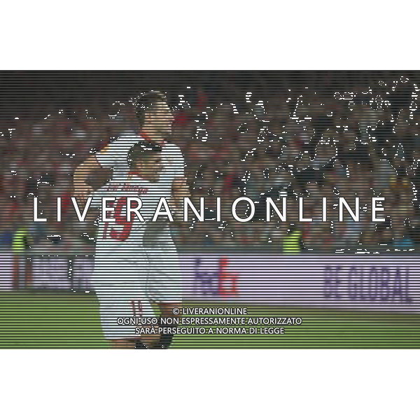 BAZYLEA 18.05.2016 MECZ FINAL LIGA EUROPY SEZON 2015/16 --- UEFA EUROPA LEAGUE FINAL MATCH IN BASEL: LIVERPOOL FC - SEVILLA FC EVER BANEGA GRZEGORZ KRYCHOWIAK FOT. PIOTR KUCZA/NEWSPIX.PL --- Newspix.pl / AGENZIA ALDO LIVERANI SAS - ITALY ONLY EDITORIAL USE ONLY Liverpool - Siviglia Finale UEFA Europa League 2015/2016 Basilea - 18.05.2016