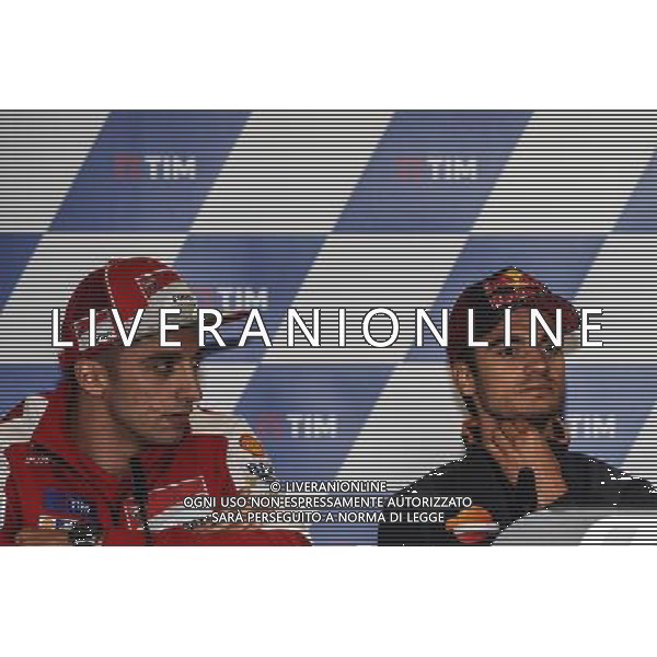 Andrea Iannone(L) e Dani Pedrosa (R) durante la conferenza stampa di presentazione del Gran Premio di Italia Â©Piazzolla / AGENZIA ALDO LIVERANI SAS