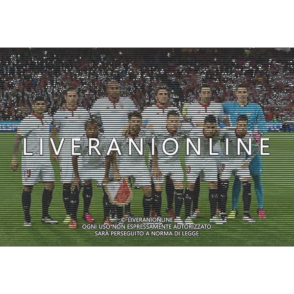 UEFA Europa League 2015/2016 Finale Basilea - 18.05.2016 Liverpool-Siviglia Nella Foto:Siviglia Squadra Formazione Soria,Rami,Krychowiak,Carrico,Gameiro,N\'Zonzi,Escudero,Banega,Vitolo,Coke,Ferreira /Ph.Vitez-Ag. Aldo Liverani