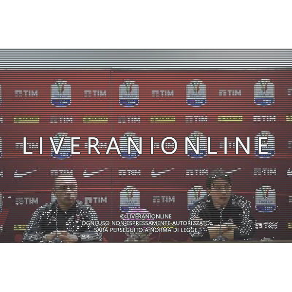 Conferenza Stampa di vigilia della Finale di Coppa Italia Tim Cup Juventus Milan a Roma 20 Maggio 2016 nella foto Christian Brocchi e Riccardo Montolivo ©Corradetti / AGENZIA ALDO LIVERANI SAS 