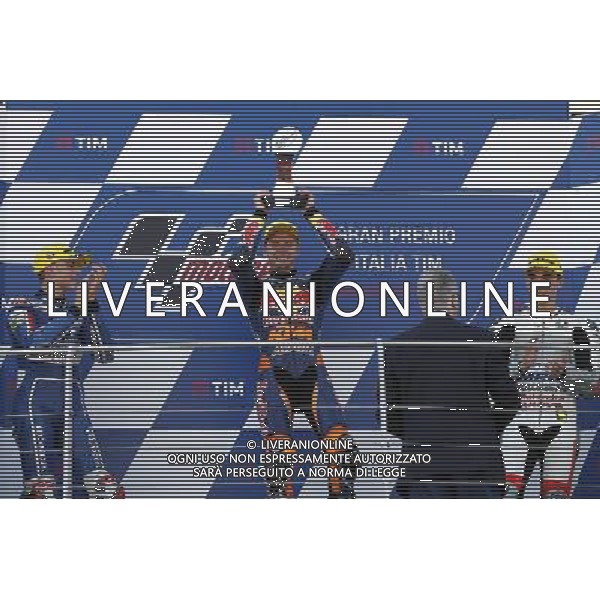 Motomondiale, Gran Premio d\'Italia TIM, 22/05/2016, nella foto: BINDER, DI GIANNANTONIO, BAGNAIA, SUL PODIO,©CLAUDIO ZAMAGNI/AGENZIA ALDO LIVERANI S.A.S.