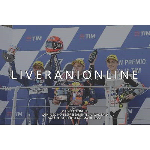 22.05.2016. Mugello, Italia.Moto3 gara. Fabio Di Giannantonio, Brad Binder, Francesco Bagnaia. FOTO G. PIAZZOLLA-AG ALDO LIVERANI SAS