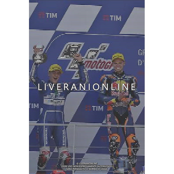 22.05.2016. Mugello, Italia. Moto3 gara. Fabio Di Giannantonio, Brad Binder. FOTO G. PIAZZOLLA-AG ALDO LIVERANI SAS