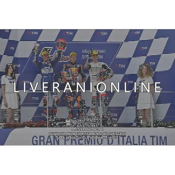 22.05.2016. Mugello, Italia. Moto3 gara. Fabio Di Giannantonio, Brad Binder, Francesco Bagnaia. FOTO G. PIAZZOLLA-AG ALDO LIVERANI SAS