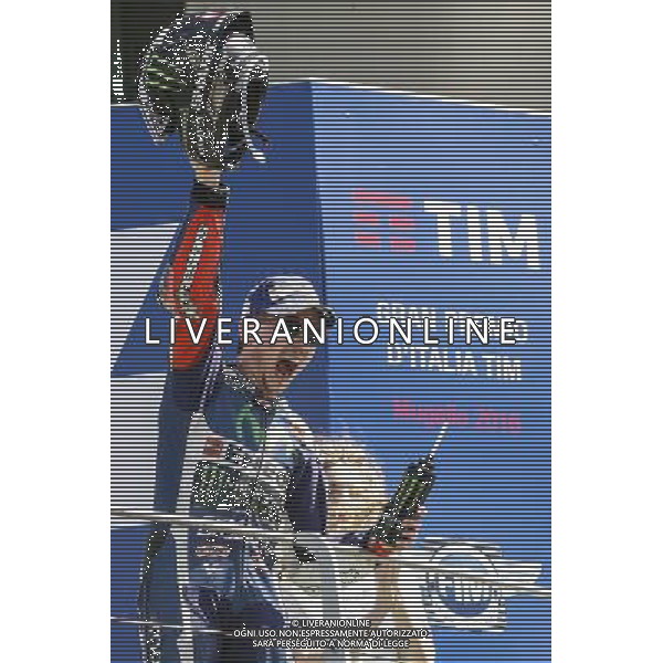 Motomondiale, Gran Premio d\'Italia TIM, 22/05/2016, Gara, nella foto: JORGE LORENZO, SUL PODIO, ©CLAUDIO ZAMAGNI/AGENZIA ALDO LIVERANI S.A.S.