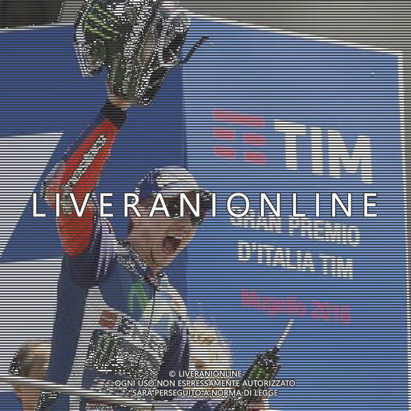 Motomondiale, Gran Premio d\'Italia TIM, 22/05/2016, Gara, nella foto: JORGE LORENZO, SUL PODIO, ©CLAUDIO ZAMAGNI/AGENZIA ALDO LIVERANI S.A.S