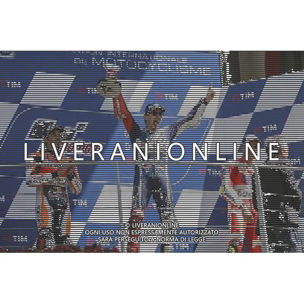 Motomondiale, Gran Premio d\'Italia TIM, 22/05/2016, Gara, nella foto: JORGE LORENZO, MARC MARQUEZ, ANDREA IANNONE, SUL PODIO, ©CLAUDIO ZAMAGNI/AGENZIA ALDO LIVERANI S.A.S