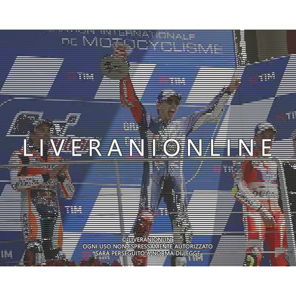 Motomondiale, Gran Premio d\'Italia TIM, 22/05/2016, Gara, nella foto: JORGE LORENZO, MARC MARQUEZ, ANDREA IANNONE, SUL PODIO, ©CLAUDIO ZAMAGNI/AGENZIA ALDO LIVERANI S.A.S