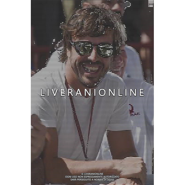 Fernando Alonso al parco chiuso del Gran Premio d\'Italia Tim di motogp FOTO G- PIAZZOLLA-AG ALDO LIVERANI SAS