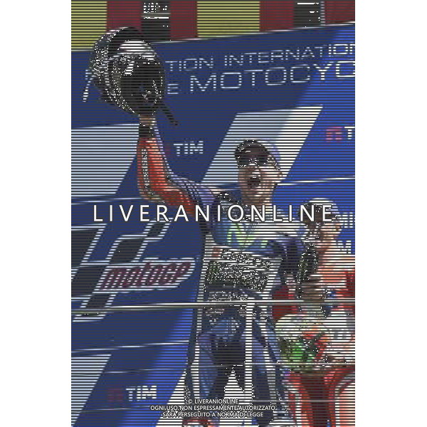 Jorge Lorenzo festeggia il primo posto al Gran Premio d\'Italia tim di MotoGP FOTO G- PIAZZOLLA-AG ALDO LIVERANI SAS