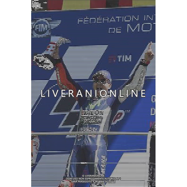 Jorge Lorenzo festeggia il primo posto al Gran Premio d\'Italia tim di MotoGP FOTO G- PIAZZOLLA-AG ALDO LIVERANI SAS