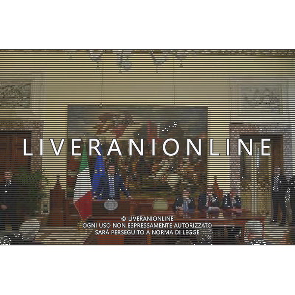 Bagnoli firma protocollo di vigilanza - Roma - 24.05.2016 - Palazzo Chigi - nella foto: La sala dei Galeoni durante l\'intervento di Matteo Renzi / Ph. Corradetti - AGENZIA ALDO LIVERANI SAS