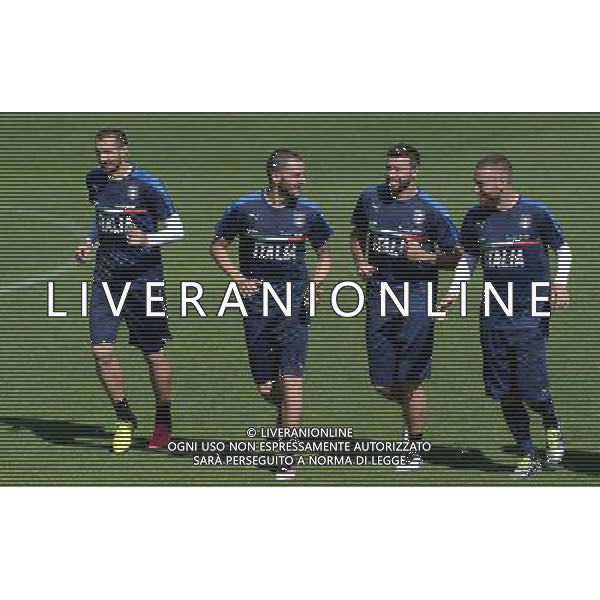 Raduno Nazionale Italiana Pre Europeo UEFA Francia 2016 Firenze - 24.05.2016 Allenamento Nella Foto:chiellini bonucci barzagli de rossi /Ph.Vitez-Ag. Aldo Liverani
