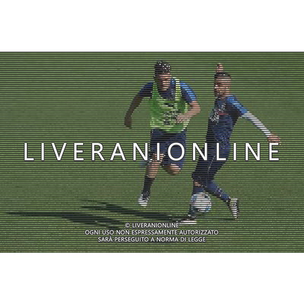 Raduno Nazionale Italiana Pre Europeo UEFA Francia 2016 Firenze - 24.05.2016 Allenamento Nella Foto:florenzi insigne /Ph.Vitez-Ag. Aldo Liverani