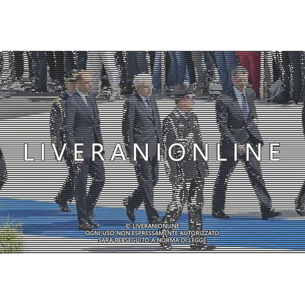 Cerimonia celebrativa del 164 anniversario della fondazione della Polizia di Stato - Roma 25.05.2016 - Caserma \' Ferdinando di Savoia \' - nella foto: Sergio Mattarella e Angelino Alfano entrano nel piazzale / Ph. Corradetti - AGENZIA ALDO LIVERANI SAS