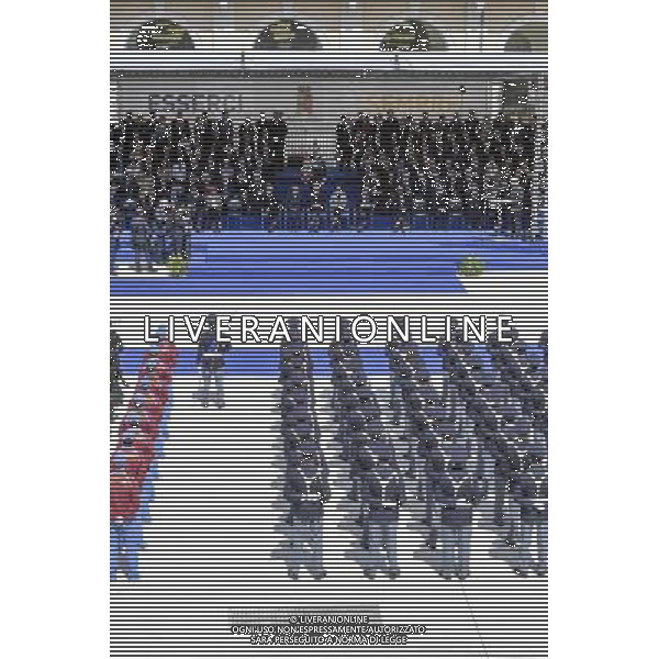 Cerimonia celebrativa del 164 anniversario della fondazione della Polizia di Stato - Roma 25.05.2016 - Caserma \' Ferdinando di Savoia \' - nella foto: Il palco delle autorita\' / Ph. Corradetti - AGENZIA ALDO LIVERANI SAS
