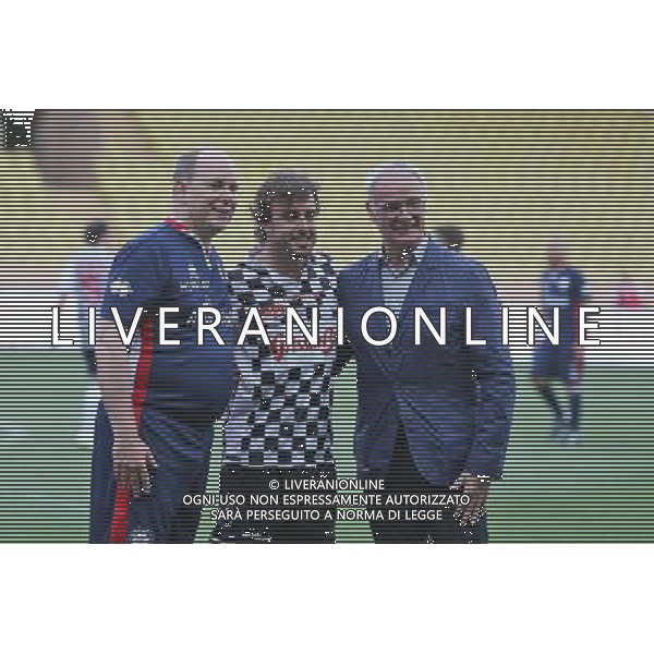 (L to R): HSH Prince Albert of Monaco (MON) with Fernando Alonso (ESP) McLaren and Claudio Ranieri (ITA) Leicester City Manager at a charity football match. 24.05.2016. Formula 1 World Championship, Rd 6, Monaco Grand Prix, Monte Carlo, Monaco, Tuesday Soccer. - www.xpbimages.com, EMail: requests@xpbimages.com - copy of publication required for printed pictures. Every used picture is fee-liable. AG ALDO LIVERANI SAS ONLY ITALY