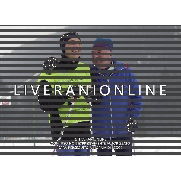 FALCADE (BELLUNO) 08/02/2001 NELLA FOTO:PORPORA SORRIDENTE CON IL SUO ACCOMPAGNATORE CORRADINI FOTOSERVIZIO:TEKNOPHOTO/ALDO LIVERANI