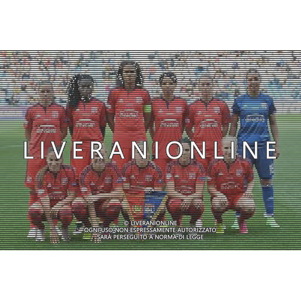 UEFA Women\'s Champions League 2015/2016 Finale Reggio Emilia - 26.05.2016 Wolfsburg-Lione Nella Foto:Lione Squadra Formazione Bouhaddi,Renard,Kumagai,Henry,Majri,Le Sommer,Necib,Hegerberg,Bremer,Abily,M\'Bock Bathy /Ph.Vitez-Ag. Aldo Liverani