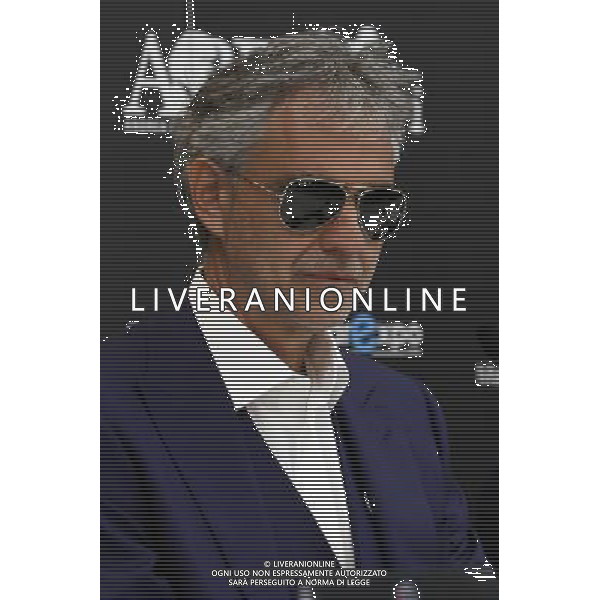 Arese ( MI ) 24/05/2015 Confernza stampa per l\'evento benefico \' Bocelli and Zanetti Night \' Nella foto: Andrea Bocelli PH Lauro Montagnini AG ALDO LIVERANI SAS