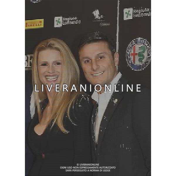 Arese ( MI ) 24/05/2015 Confernza stampa per l\'evento benefico \' Bocelli and Zanetti Night \' Nella foto: Michelle Hunziker e Javier Zanetti PH Lauro Montagnini AG ALDO LIVERANI SAS