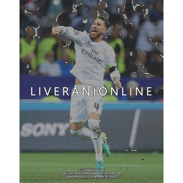 UEFA Champions League 2015/2016 Finale Milano - 28.05.2016 Real Madrid-Atletico Madrid Nella Foto:Sergio Ramos esultanza dopo il gol /Ph.Vitez-Ag. Aldo Liverani