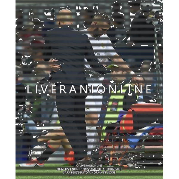 UEFA Champions League 2015/2016 Finale Milano - 28.05.2016 Real Madrid-Atletico Madrid Nella Foto:Zinedine Zidane e Karim Benzema sostituzione /Ph.Vitez-Ag. Aldo Liverani
