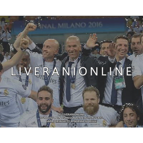 UEFA Champions League 2015/2016 Finale Milano - 28.05.2016 Real Madrid-Atletico Madrid Nella Foto:Zinedine Zidane festeggia /Ph.Vitez-Ag. Aldo Liverani