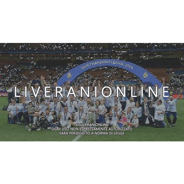UEFA Champions League 2015/2016 Finale Milano - 28.05.2016 Real Madrid-Atletico Madrid Nella Foto:Gruppo Real Madrid Festeggia con la coppa /Ph.Vitez-Ag. Aldo Liverani