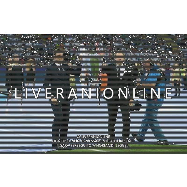 UEFA Champions League 2015/2016 Finale Milano - 28.05.2016 Real Madrid-Atletico Madrid Nella Foto:Javier Zanetti e Franco Baresi con la coppa /Ph.Vitez-Ag. Aldo Liverani
