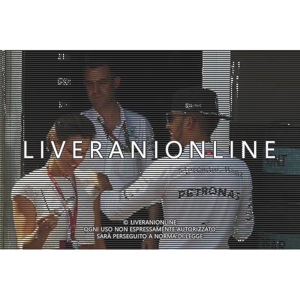 Lewis Hamilton (GBR) Mercedes AMG F1 with Nora Zetsche (GER). 28.05.2016. Formula 1 World Championship, Rd 6, Monaco Grand Prix, Monte Carlo, Monaco, Qualifying Day. / AGENZIA ALDO LIVERANI SAS - ITALY ONLY EDITORIAL USE ONLY