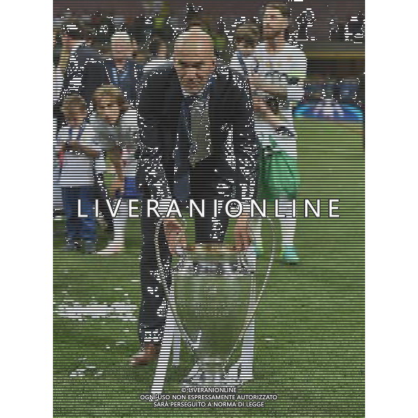 UEFA Champions League 2015/2016 Finale Milano - 28.05.2016 Real Madrid-Atletico Madrid Nella Foto:Zinedine Zidane con la coppa /Ph.Vitez-Ag. Aldo Liverani